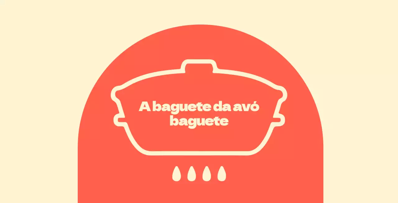 Baguete da avó Balsa com uma forma arqueada vermelha sobre um fundo marfim