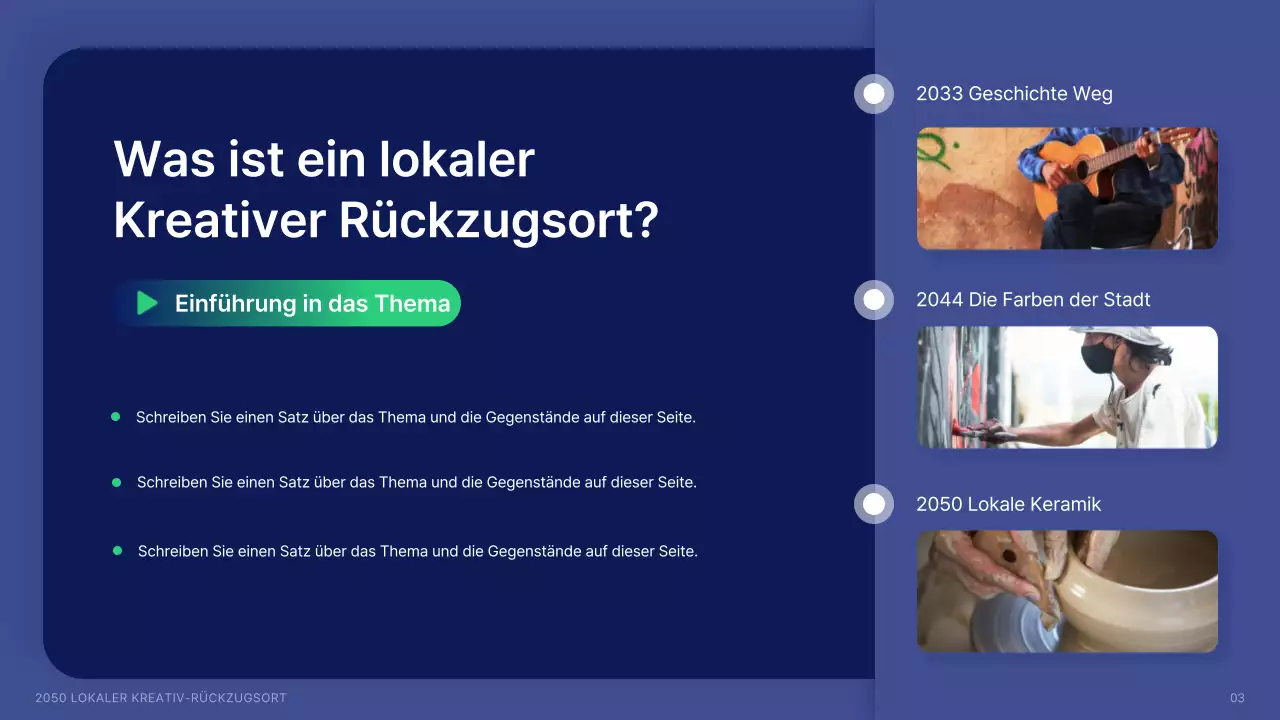 Anwerbung lokaler Kreativer mit Formen in Marineblau und Akzentfarben