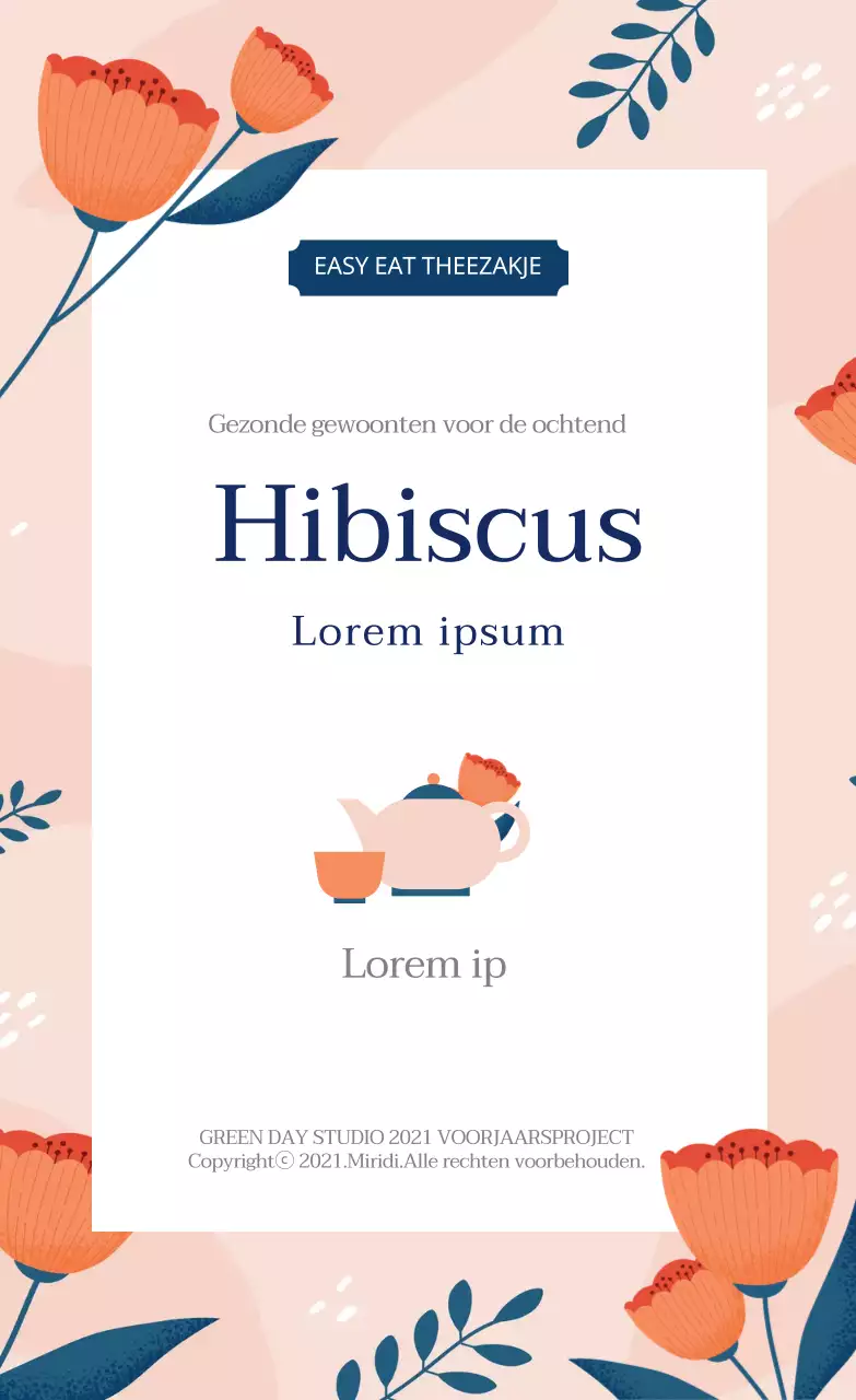 Roze illustratie netjes voedsel hibiscus thee label