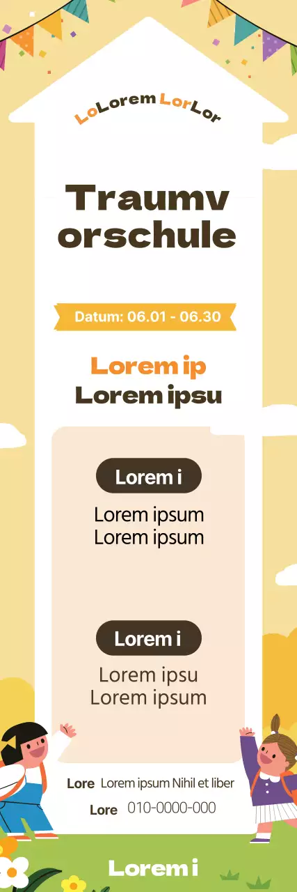 Gelbe Illustration niedlichen Kindergarten Rekrutierung Förderung