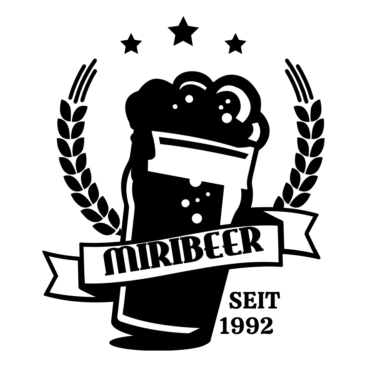 Brauereikonzept mit einem einfachen, schwarz illustrierten Logo