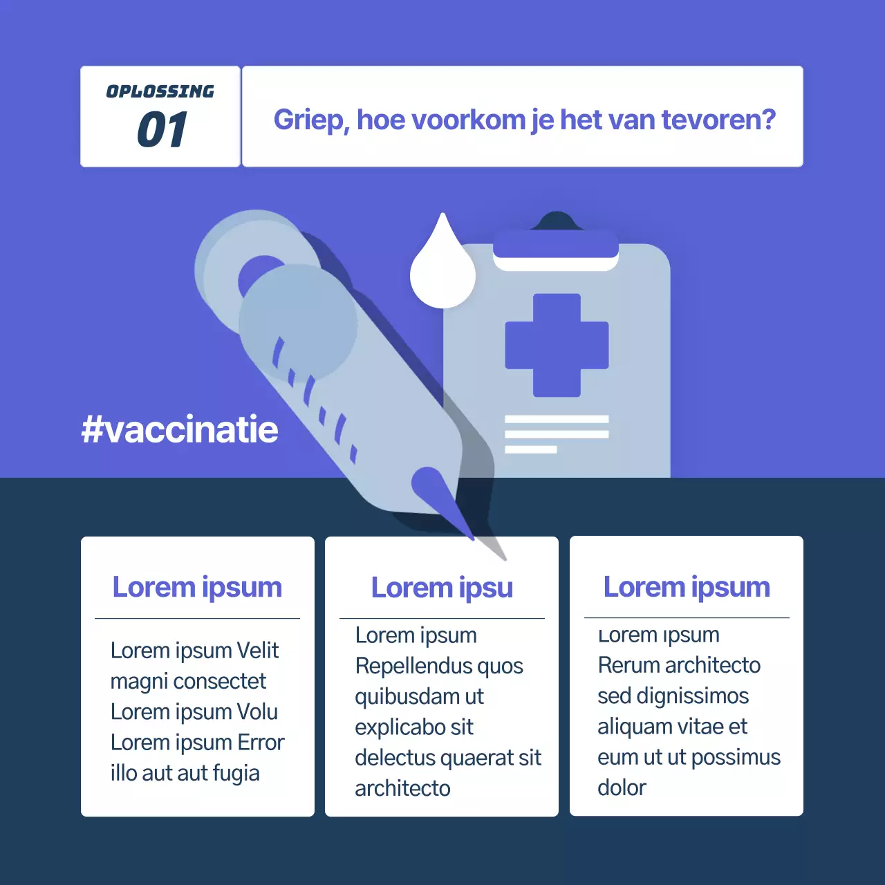 Blauwe, vriendelijke en schone grieppreventiecampagne (CardNews)