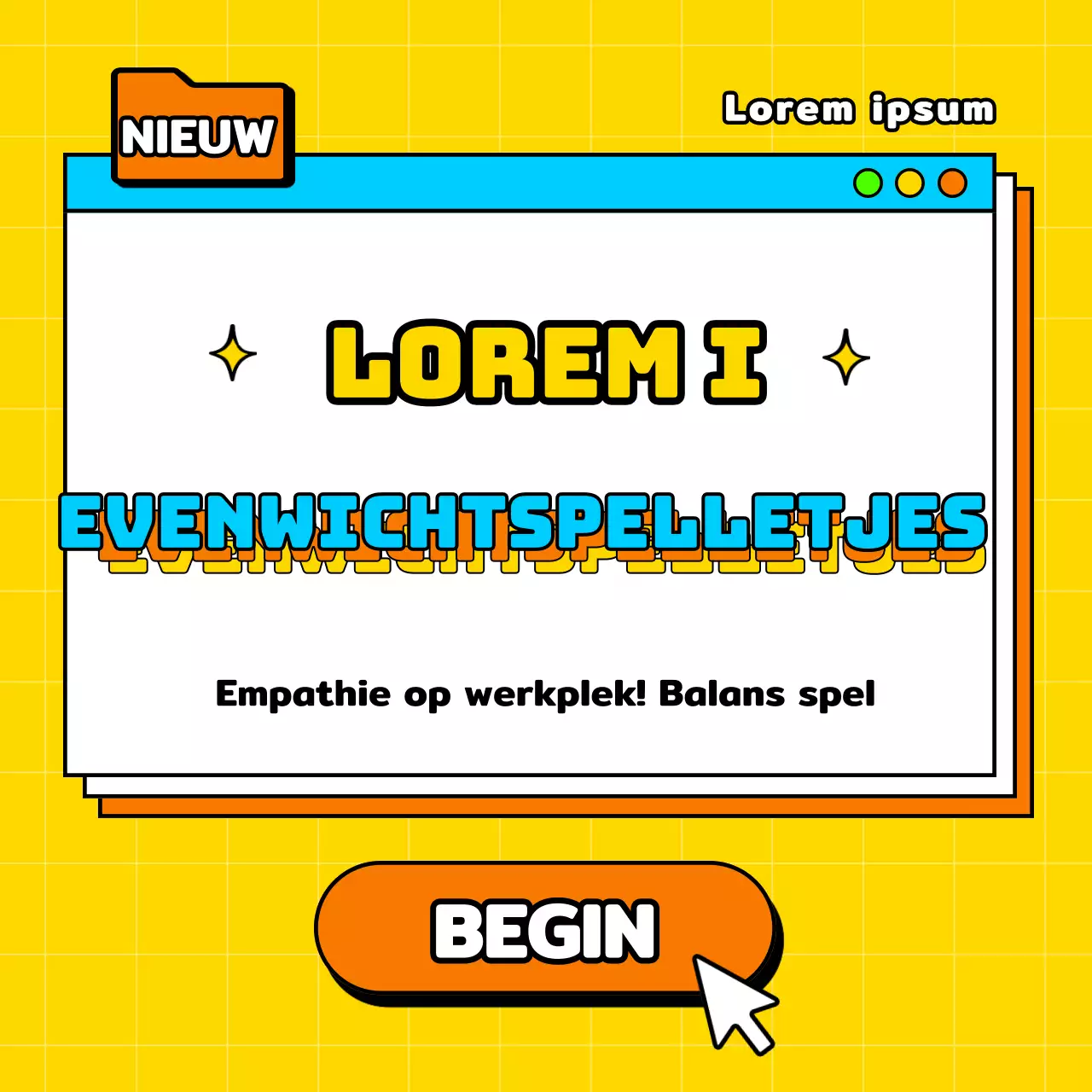 Een balansspel voor op de werkplek met gele en lichtblauwe accenten geplaatst door