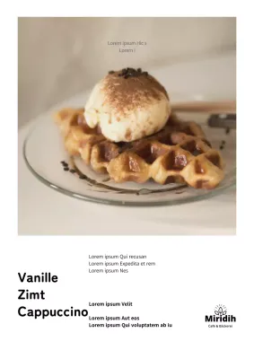 Einfache quadratische Rahmen Café Menü Plakat auf weißem Hintergrund