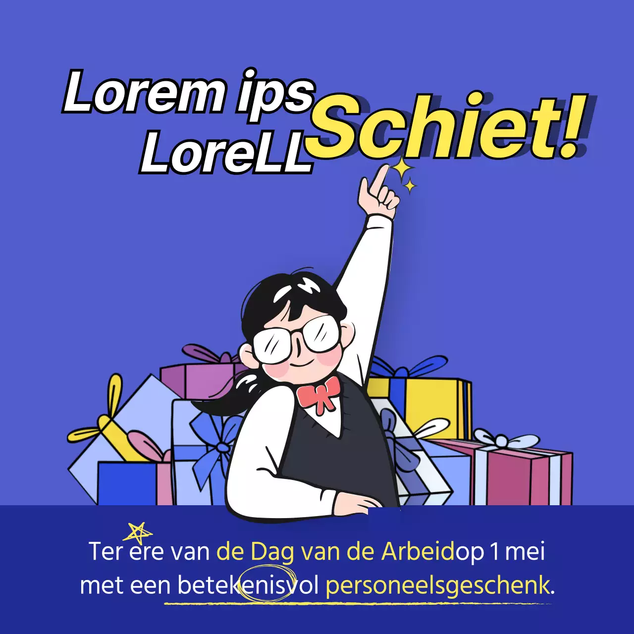 Promoot een eenvoudig blauw en marine cadeau-evenement