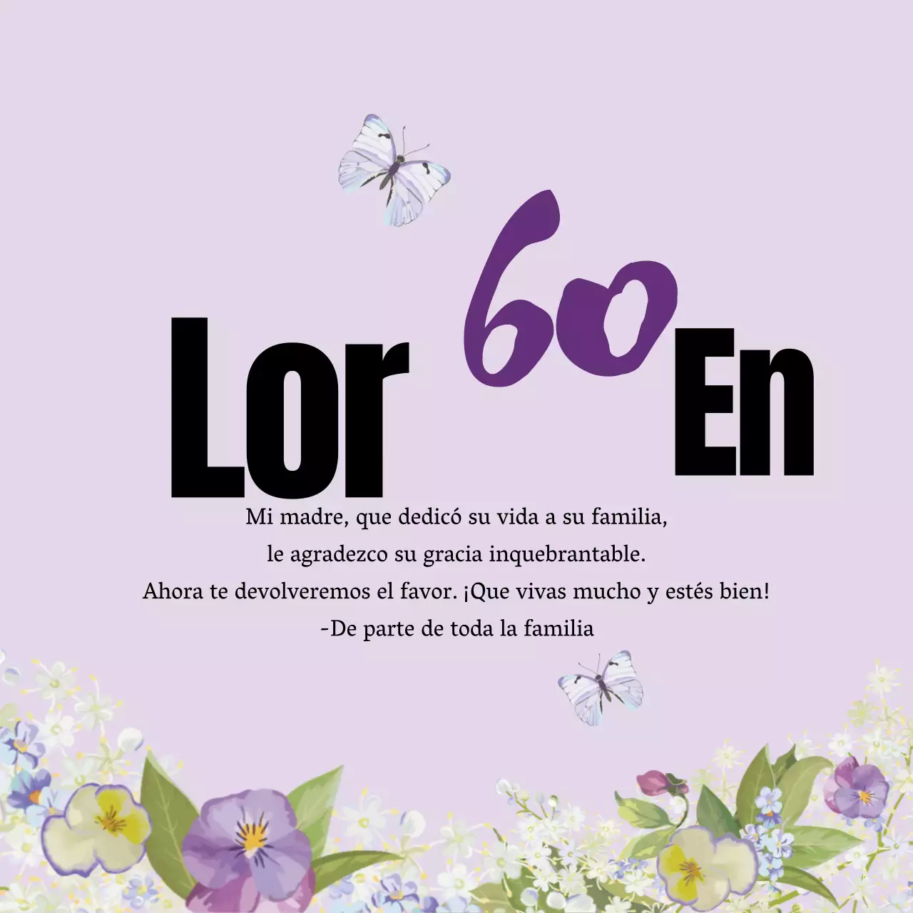 Las letras ilustradas en púrpura destacan una fiesta oriental de bienvenida a casa