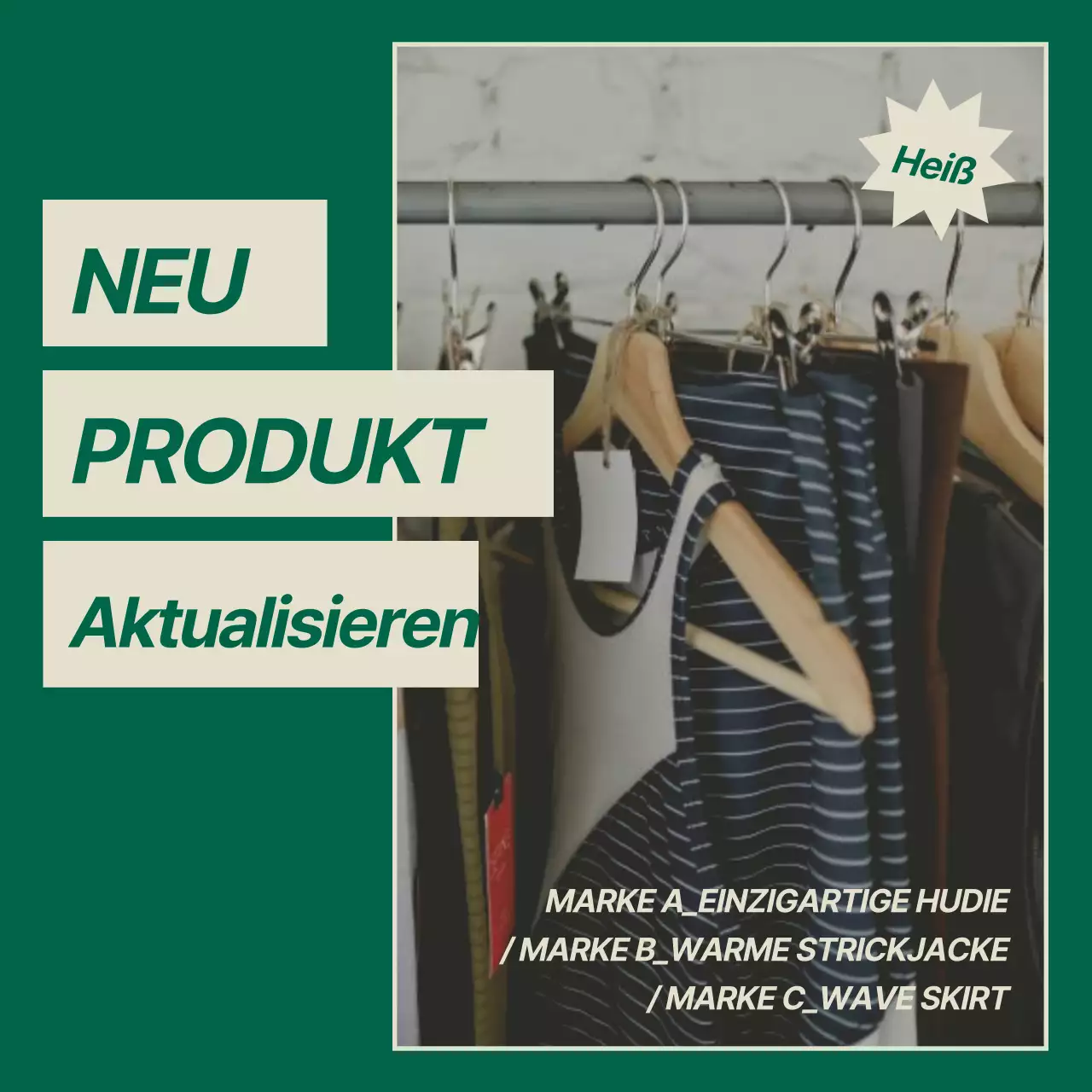 Ein Layout-Paket in kräftigem Grün und Elfenbein