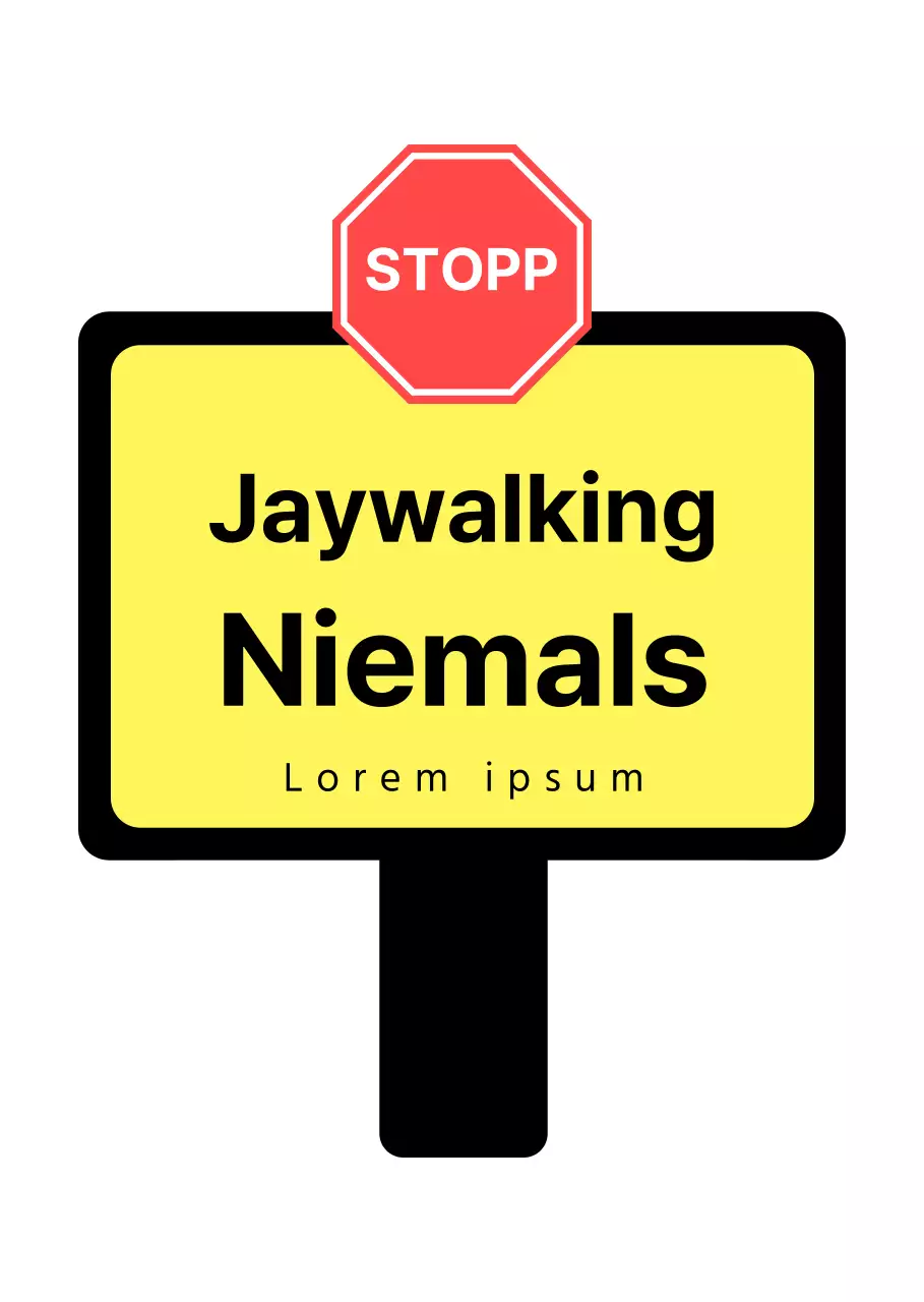 Verkehrssicherheitszeichen in Schwarz und Gelb