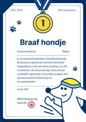 Eenvoudige illustratie in blauw Outreach voorbeeld van opmaak awarddocument