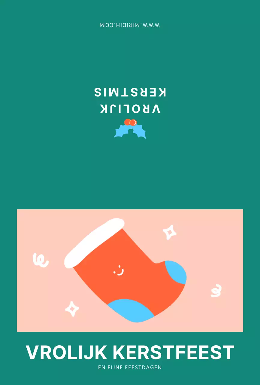 Turquoise Schattige Kerst Sokken Kerst Ansichtkaarten