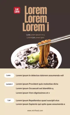 Autocollant brun Jjajangmyeon Photo Restaurant chinois Kit repas Recette