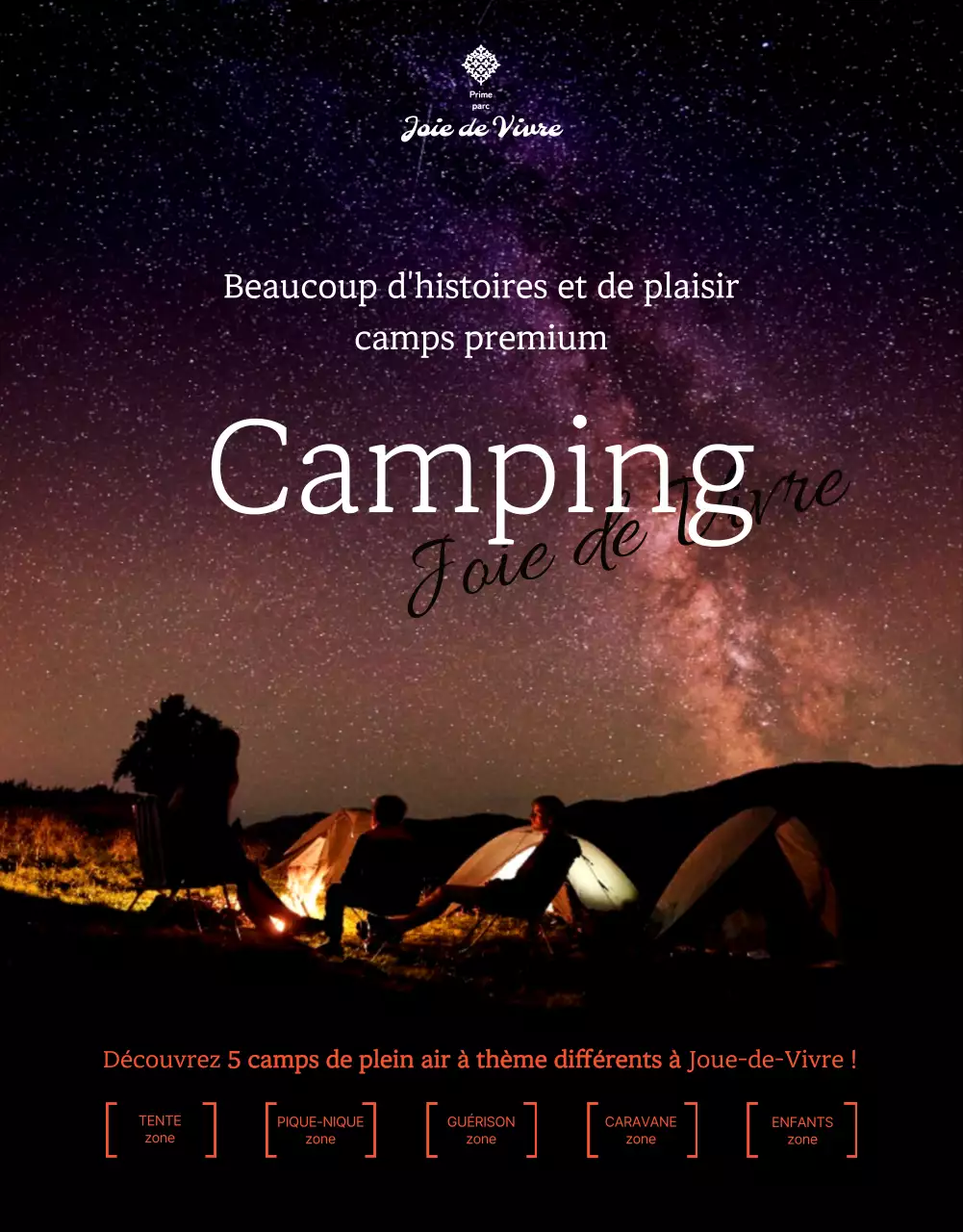 Camps Premium pour une variété de campings à thème sous les étoiles