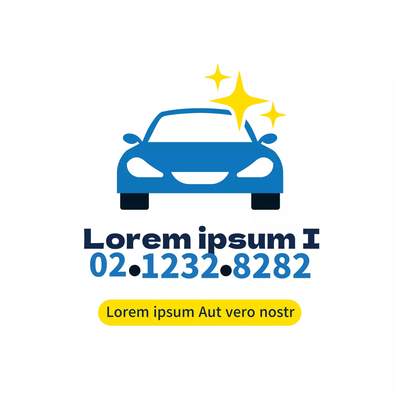 Ilustración en blanco etiqueta promocional de coche de alquiler limpio