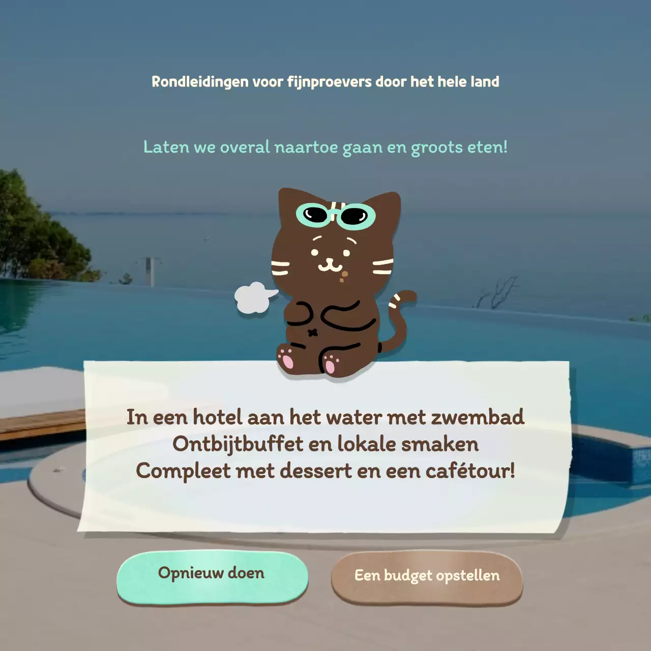Vakantie type psychologie test met een schattig blauw zwembad concept