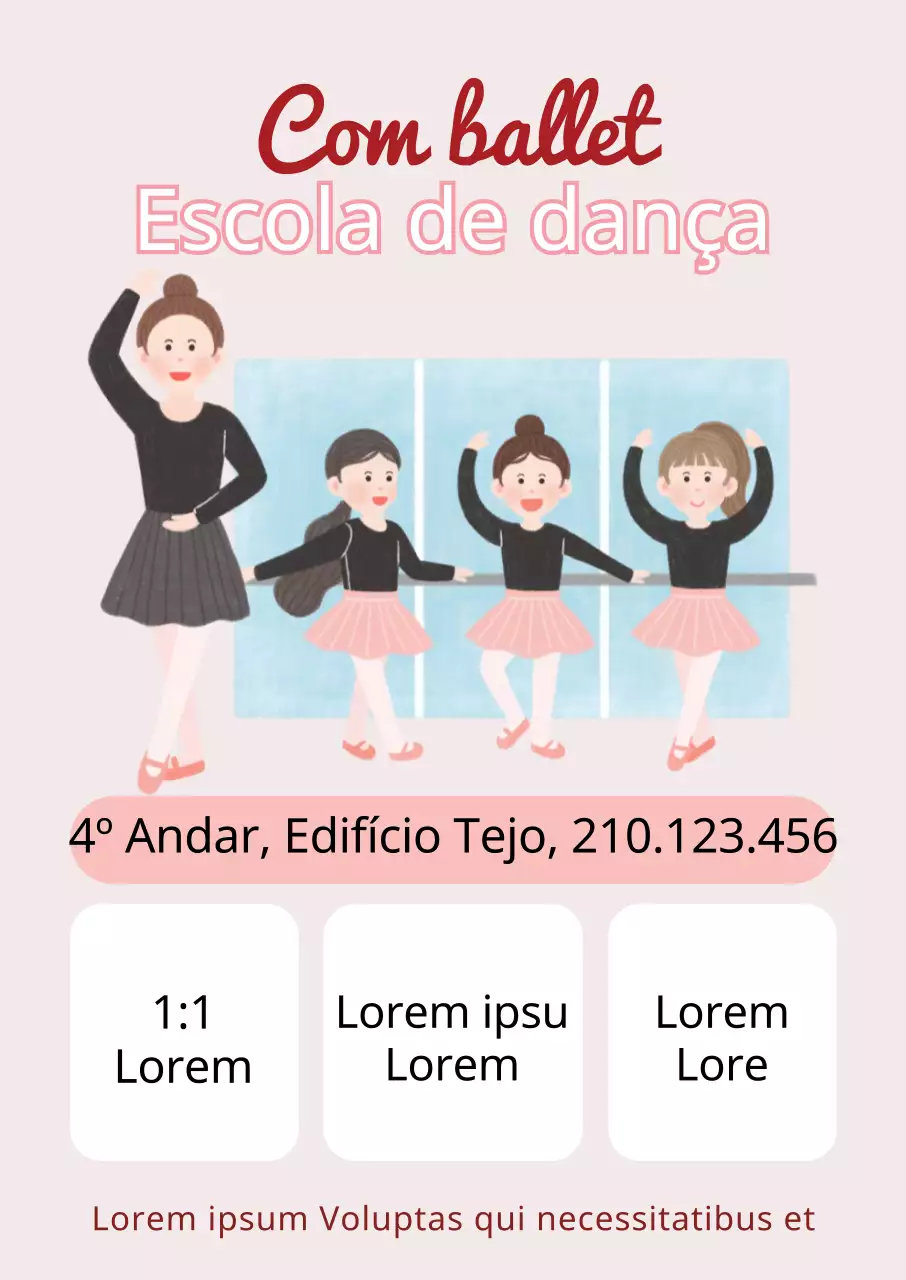 Promover a escola de dança cor-de-rosa