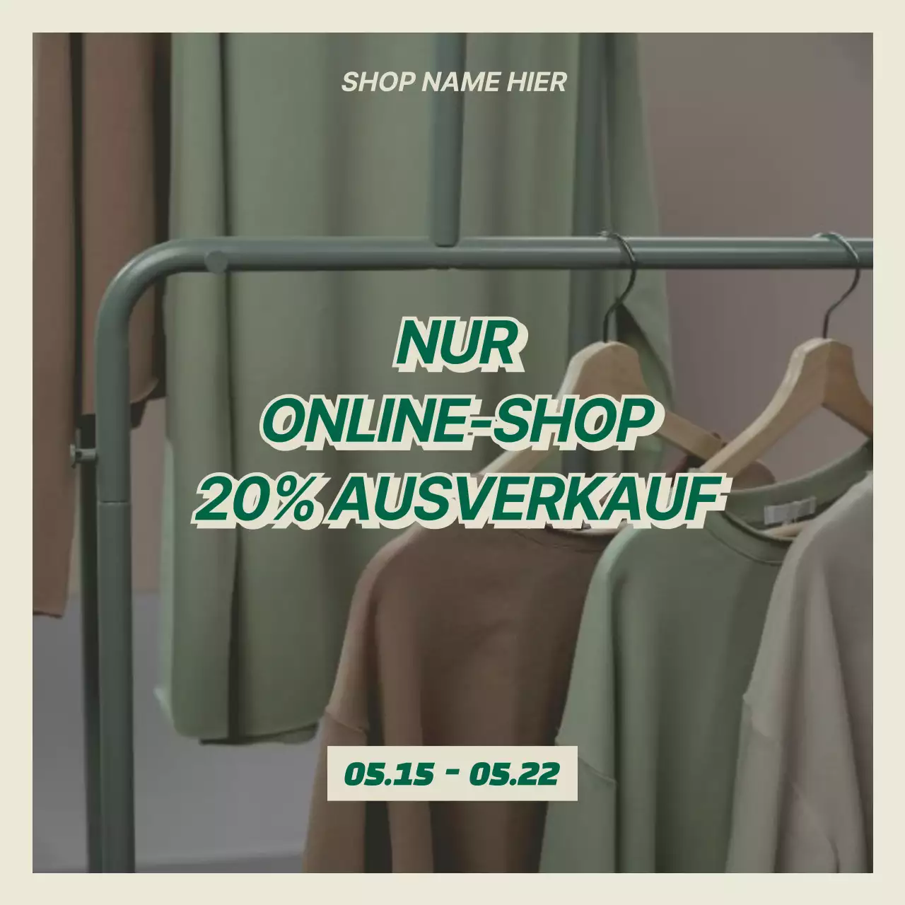 Ein Layout-Paket in kräftigem Grün und Elfenbein