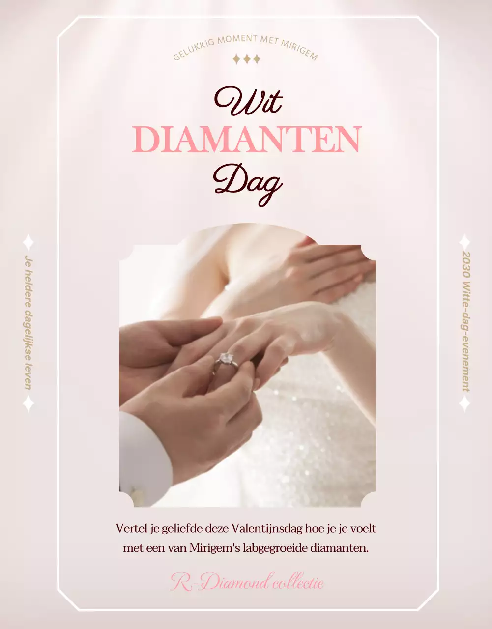 Witte Dag Diamanten Ring Gift Promotie