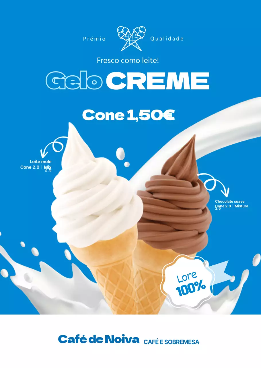Gelado de leite à base de leite
