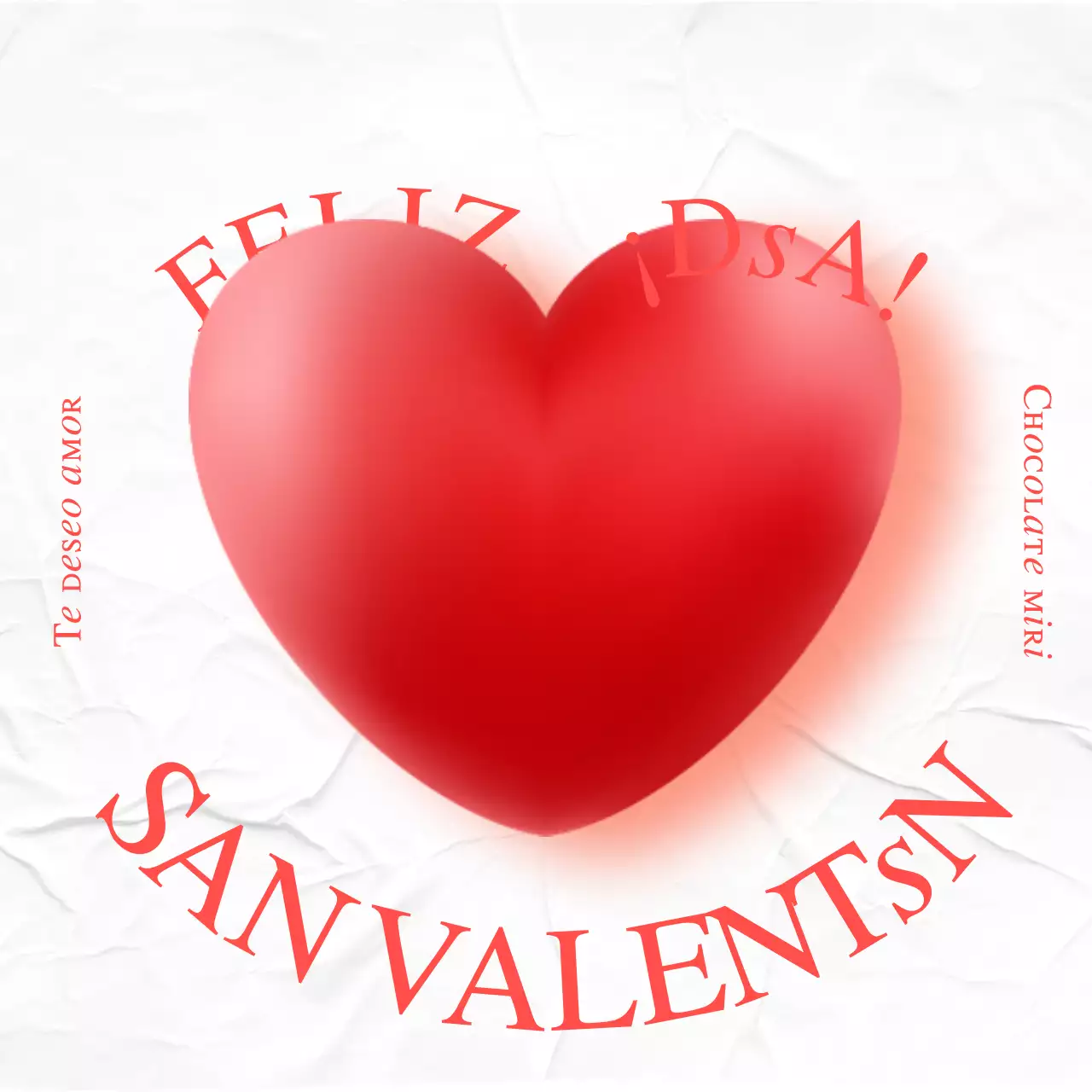 Evento de San Valentín con degradado de corazones en rojo