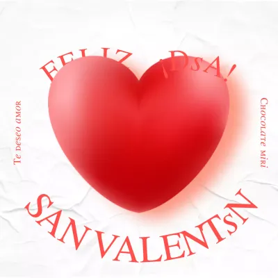 Evento de San Valentín con degradado de corazones en rojo