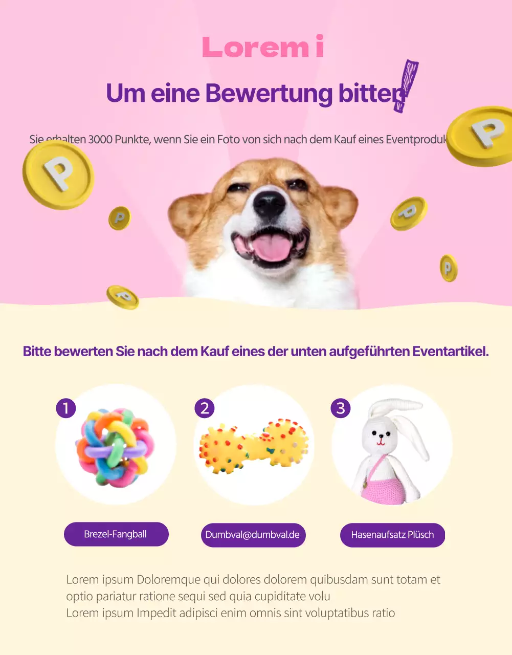 Einführung von niedlichen und kuscheligen Haustierprodukten in Rosa (Detailseite)