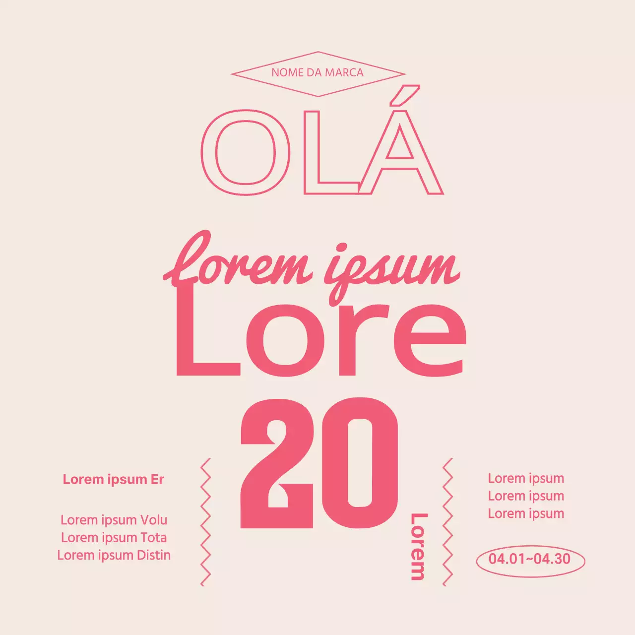 O lettering fotográfico cor-de-rosa destaca uma venda de primavera vintage