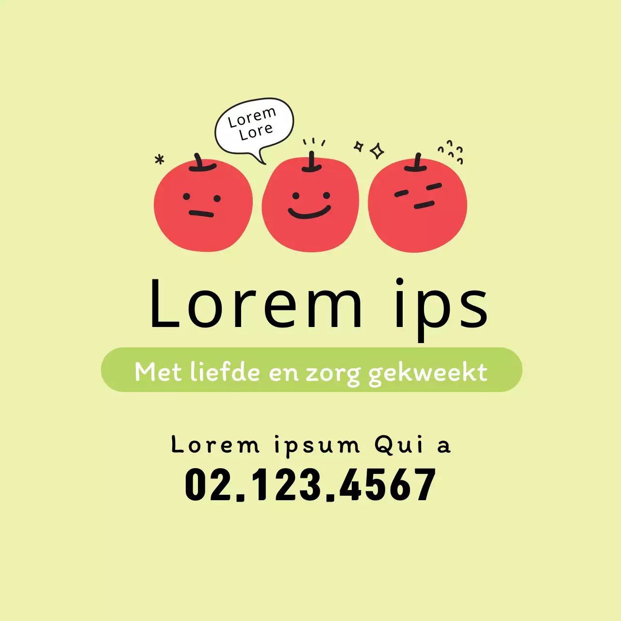 Groene illustratie schattige appelboerderij