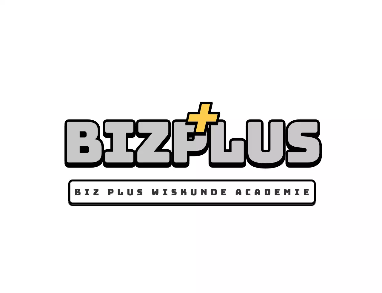 Clean en eenvoudige stijl wiskunde school logo in grijs en geel