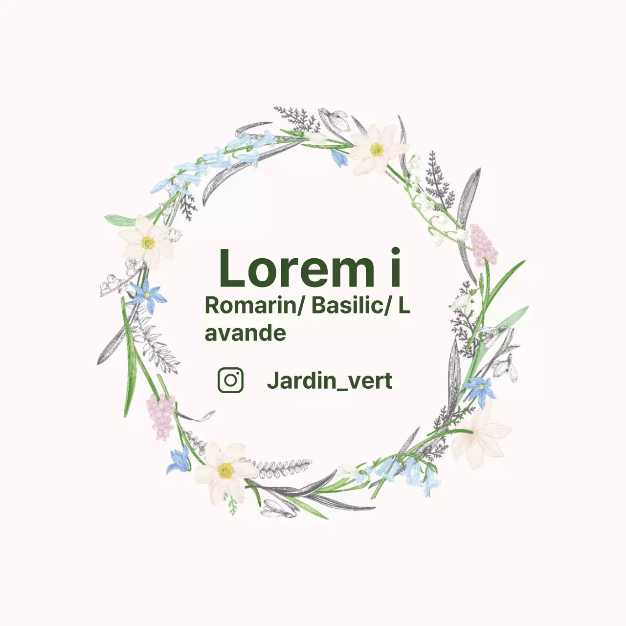 Illustration verte étiquette de ferme d'herbes vintage