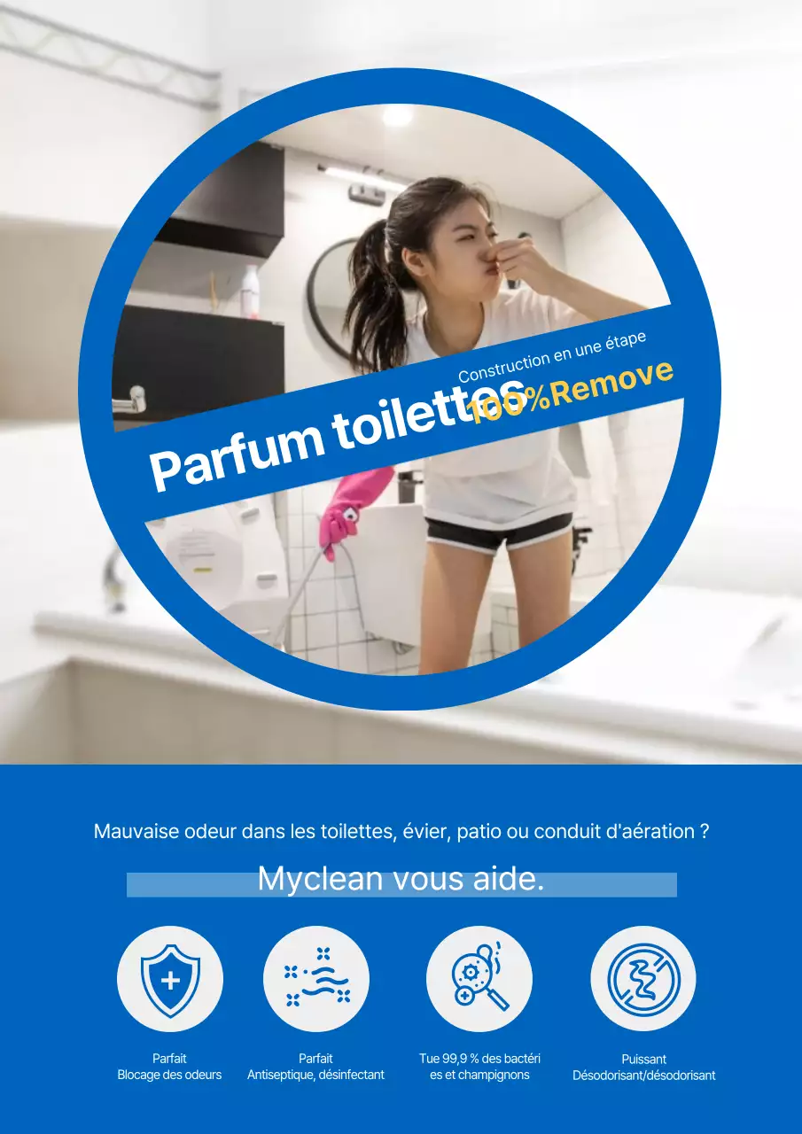 Flyer pour les nettoyeurs d'odeurs de toilettes