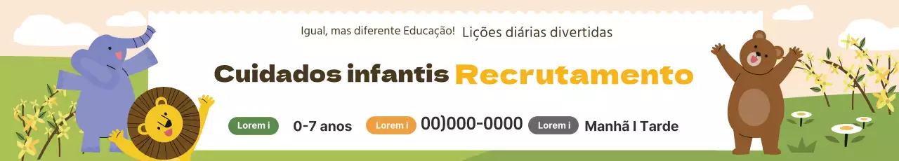 Ilustração amarela de uma promoção de recrutamento para o jardim de infância