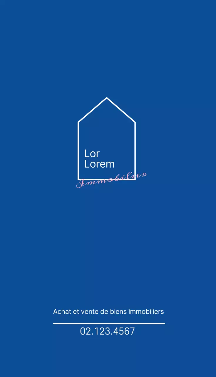 Illustration bleue logo immobilier carte de visite