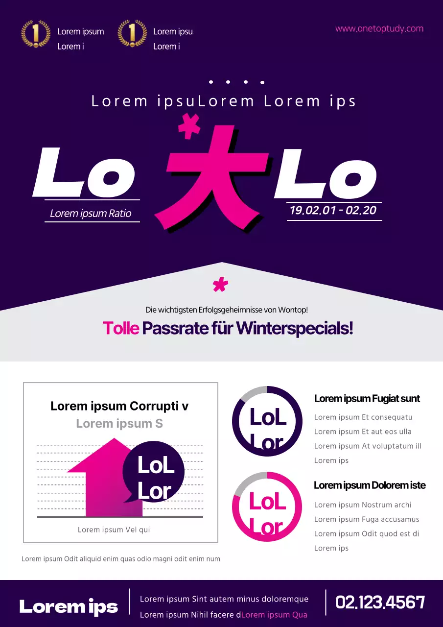 Flugblatt zur Werbung für eine besondere Klasse an der Schule in Lila und Rosa.