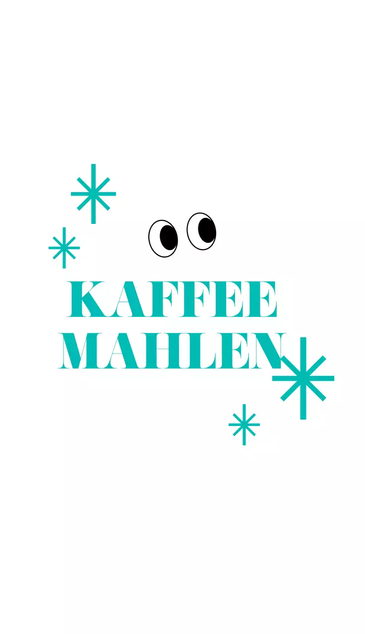 Einfache türkisfarbene grafische Visitenkarte für ein Cafe