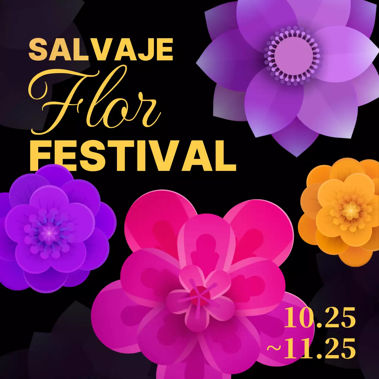 Un festival de amarillo y morado