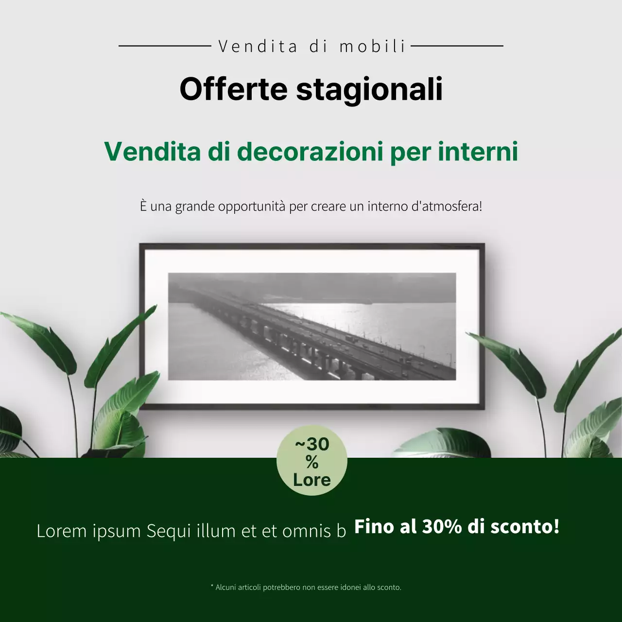 La fotografia ecologica mette in risalto l'arredamento pulito Promuovete il vostro evento