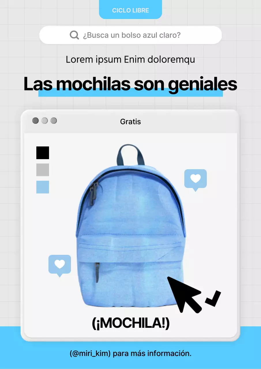 Regalo de una bolsa de concepto de navegador web en blanco y azul claro