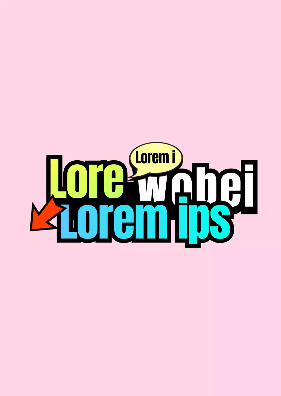 Leittext mit Farbverlauf und Pfeilkonzepten