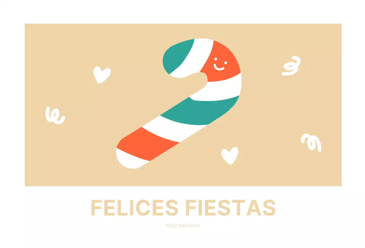 White Cute Christmas Candy Postal Navideña Postal