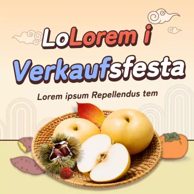 Orange und gelbes traditionelles Marktkonzept Verkaufsveranstaltung