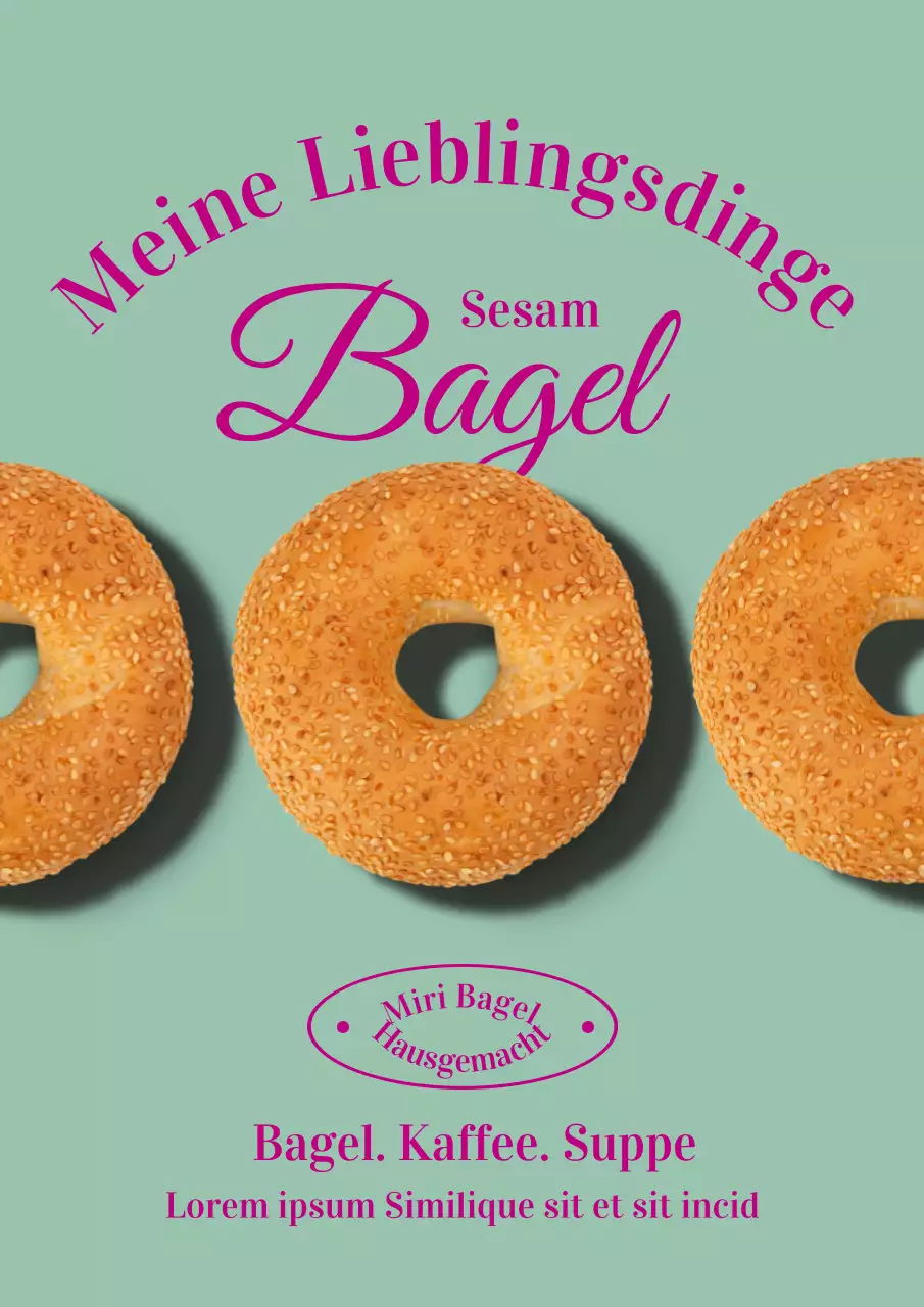 Mintfarbenes Cafe-Plakat