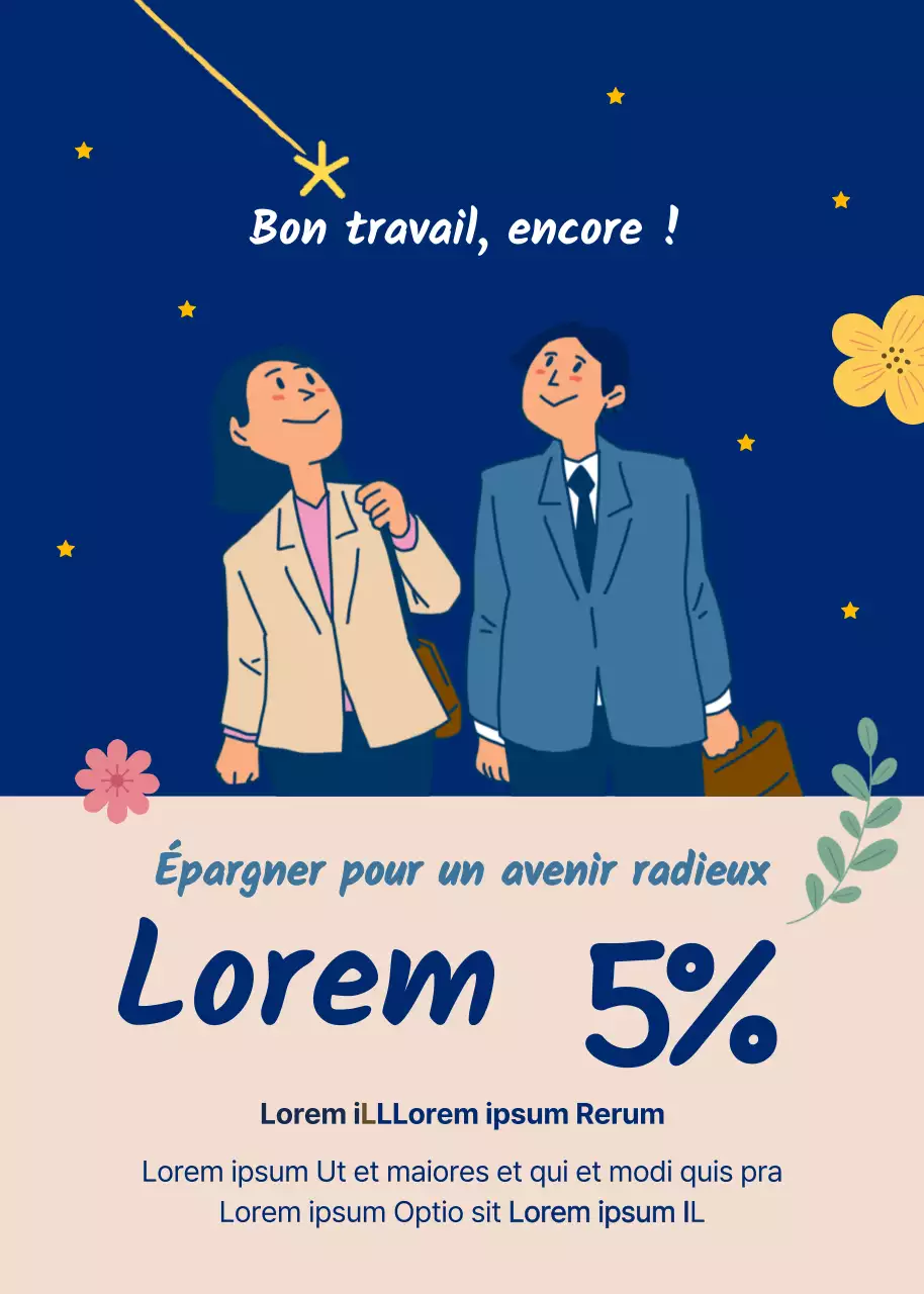 Popup de collecte de fonds illustré bleu et jaune pour les activités sociales de la première année