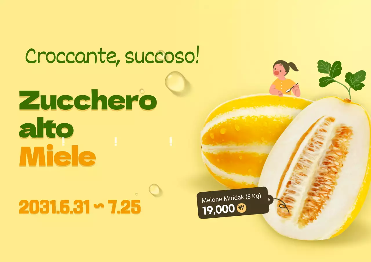 Promuovere i meloni gialli e verdi di stagione