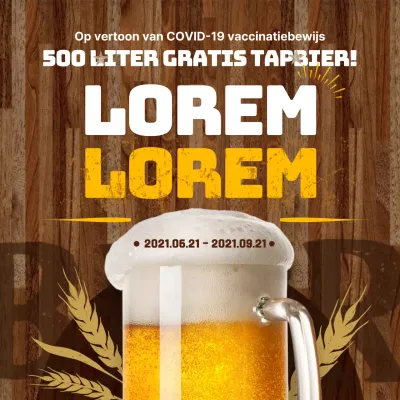 Geel, vintage-geïnspireerd gratis bierevenement (sociale mediapleinen)