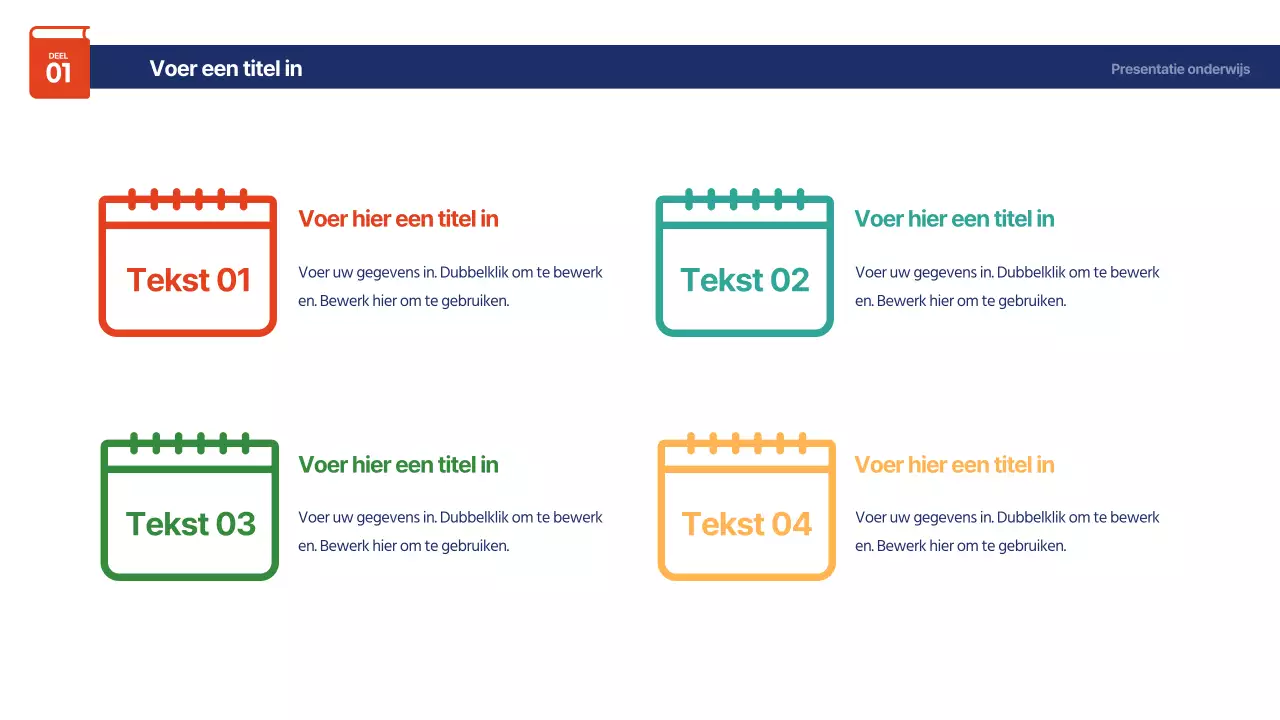 Schattige regenboogkleurige agenda infographic