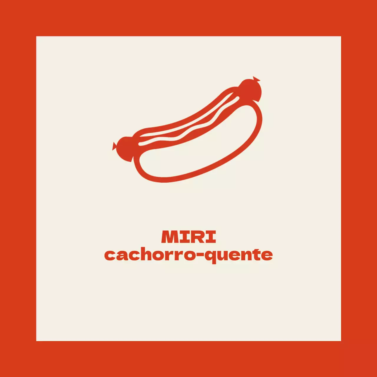 Vendedor de cachorros quentes em fundo marfim com contorno vermelho