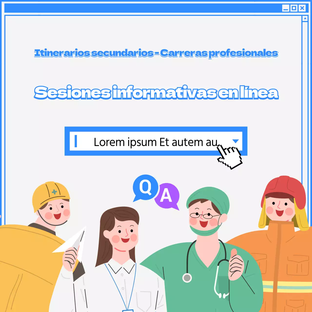 Ilustración Azul Secundaria Carrera Carrera Feria Online Social Media Cuadrado