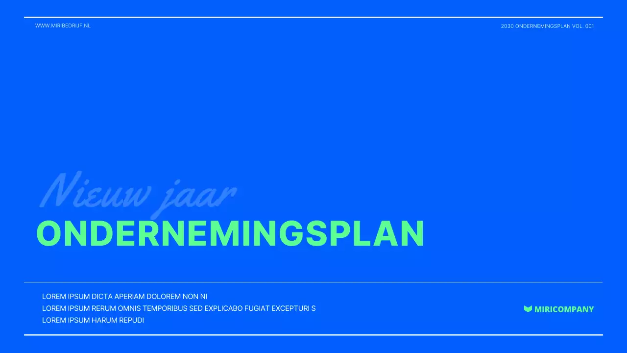 Presentatie ondernemingsplan in limoengroen