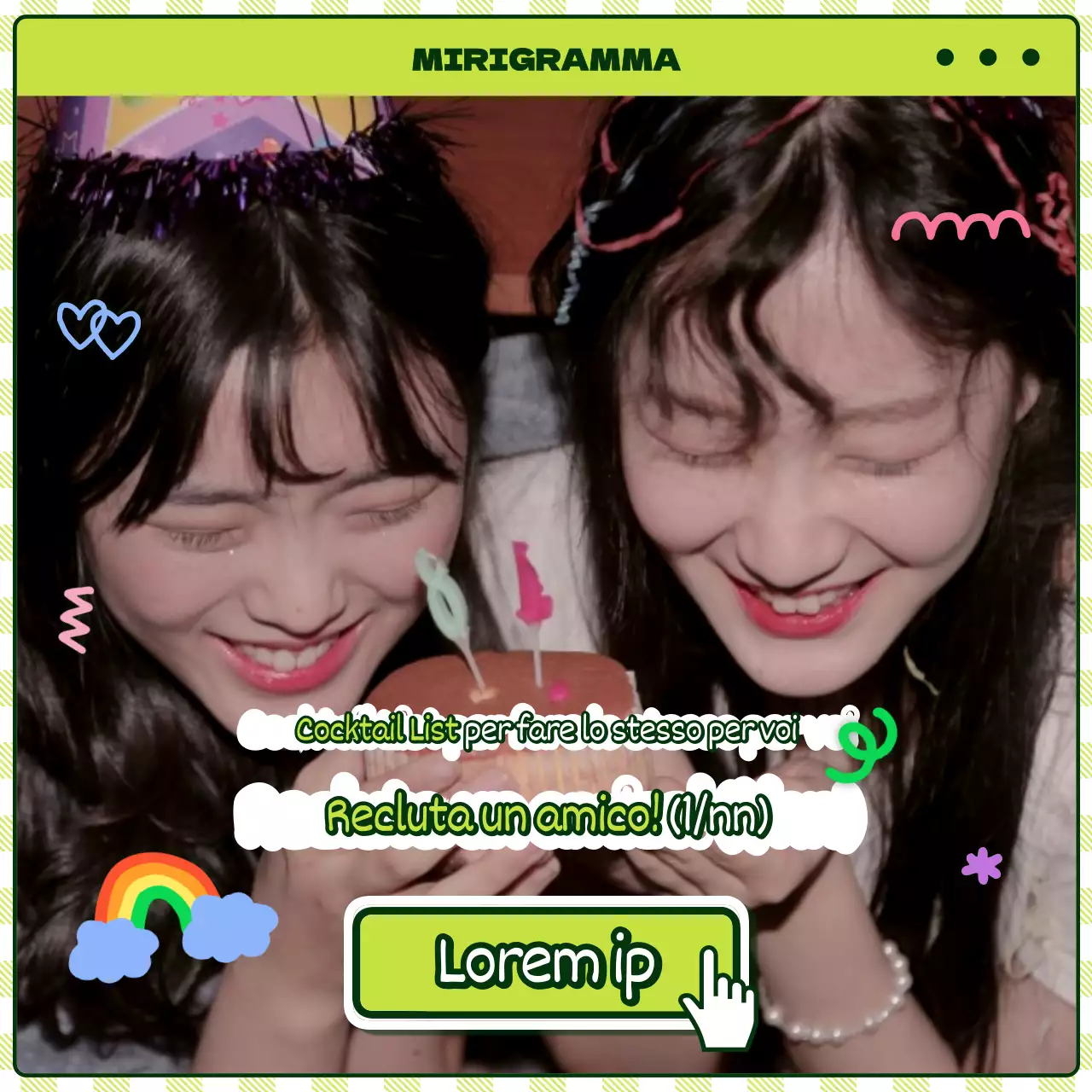 Simpatica lista di cocktail illustrata a tema taku