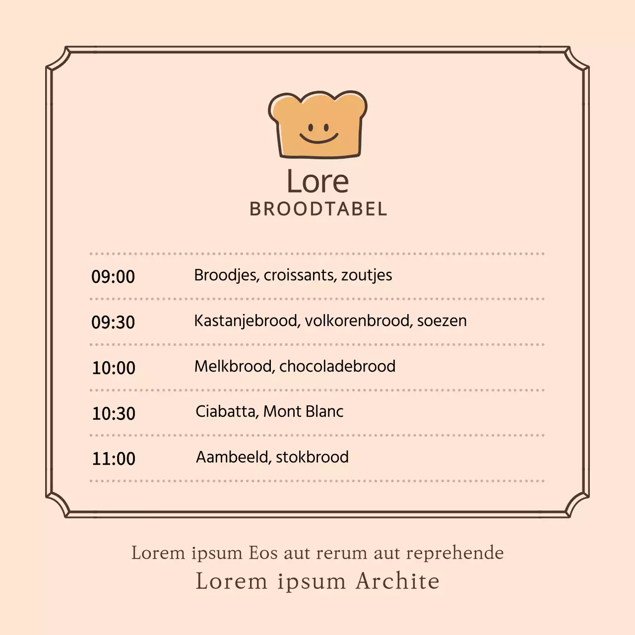 Broodrooster met schattig geel en bruin broodlogo